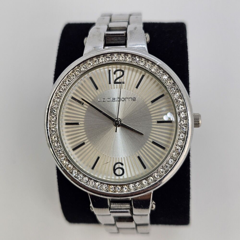 Liz Claiborne Women's Watch 35MM Gray Dial Gray Bracelet Band 5.75"‎ New Battery